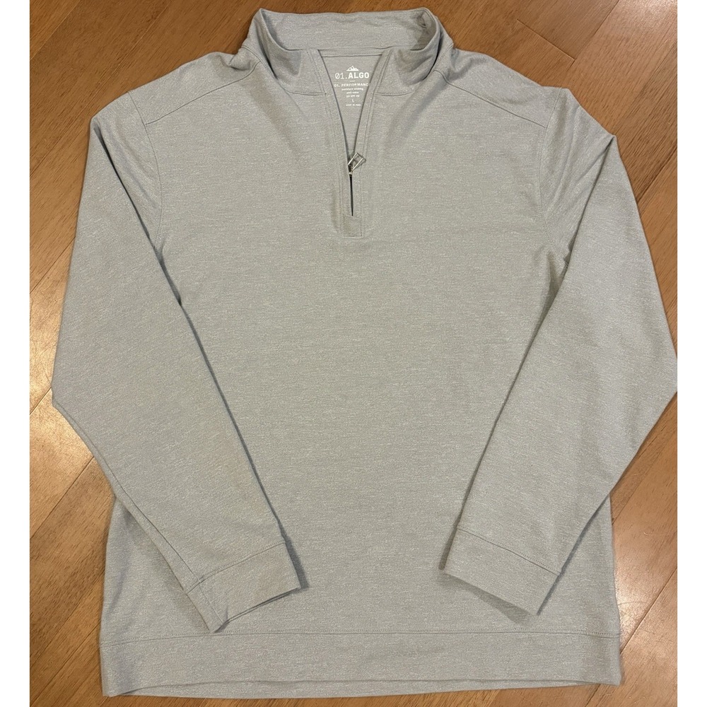 01. Algo Performance Shirt Large Gray 1/4 Zip Long Sleeve Mock Neck Stitch Fix
